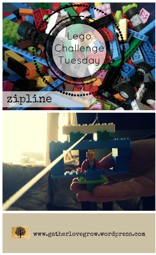 Lego Challenge Tuesday- zipline - gatherlovegrow